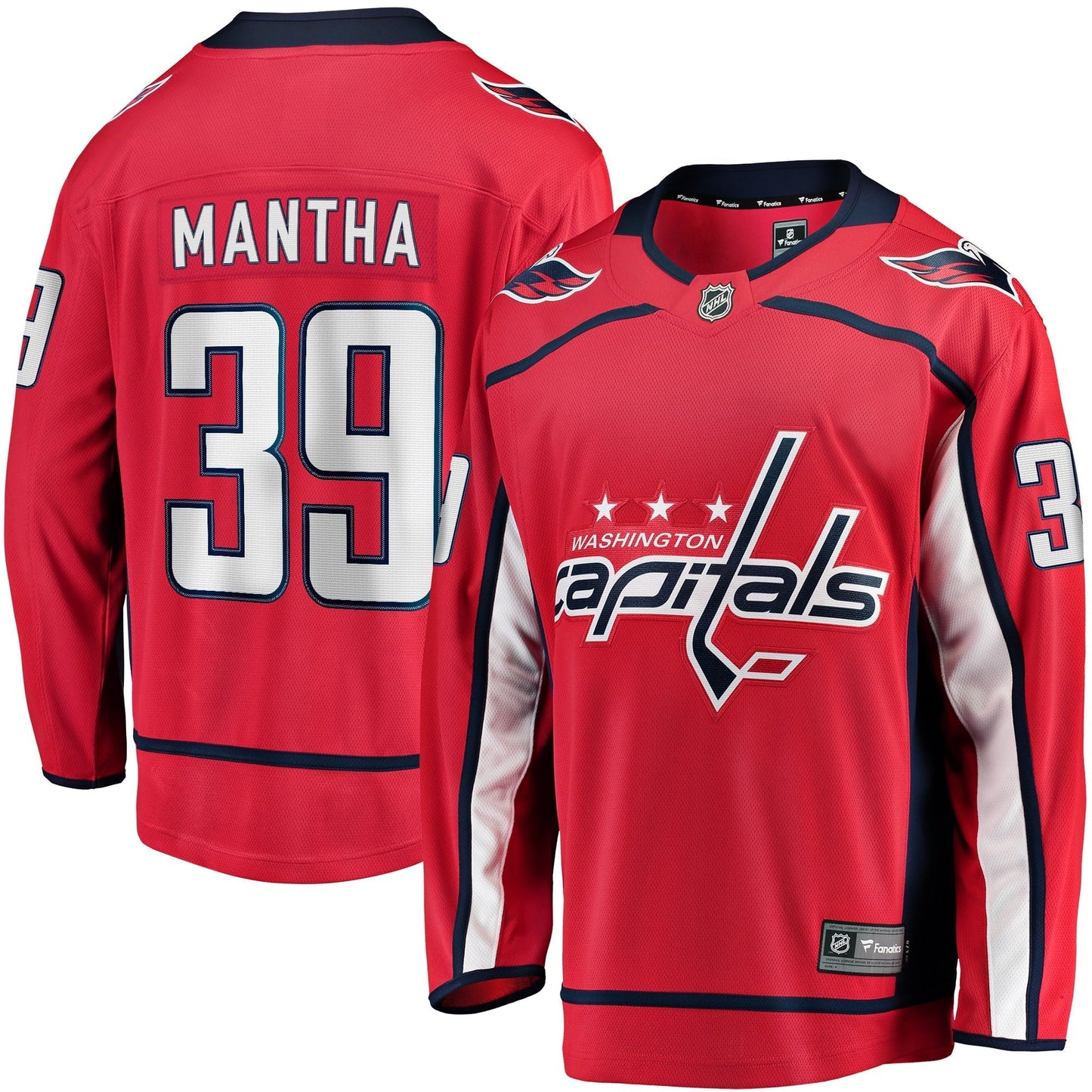 Men's Fanatics Branded Anthony Mantha Red Washington Capitals 2017/18 Home Breakaway Replica Jersey